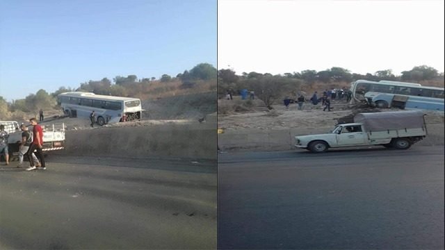 إصابة 12 شخص بجروح في إنحراف حافلة لنقل المسافرين بسطيف.